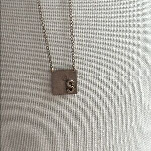 Gold Minimalist Square Charm Necklace